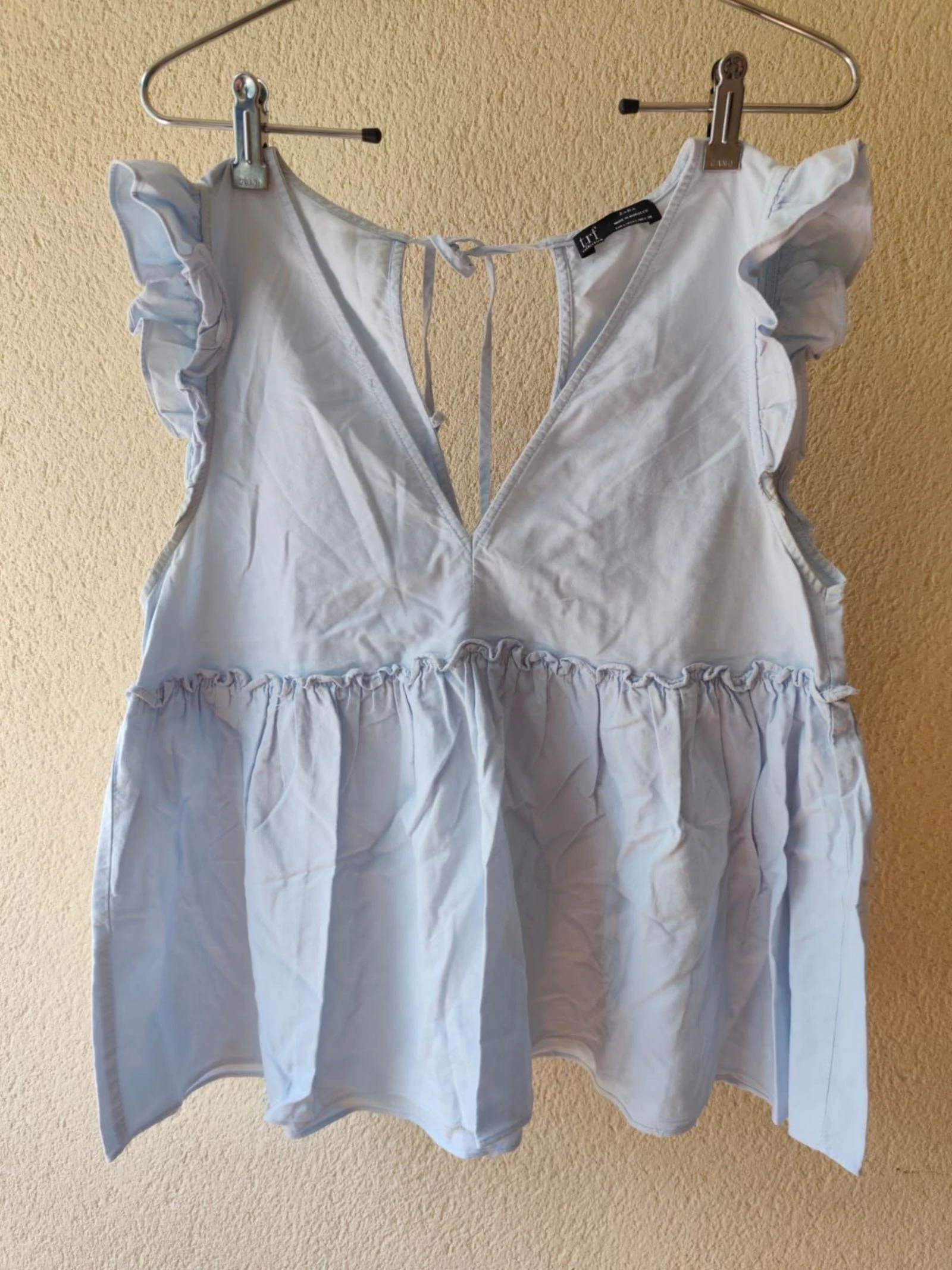 Zara TRF - Top volantes, peplum y espalda escotada, T.L